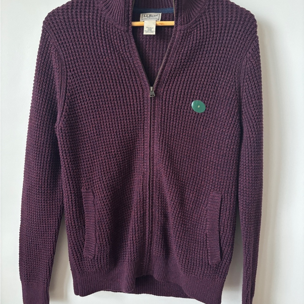 L.L. Bean Men's Dark Red Zip-Up Sweater